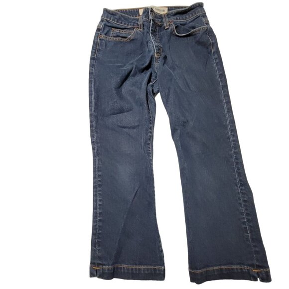 Gap Boot Cut Capri Jeans Womens Size 29 Low Rise Dark Wash Denim Pants - Picture 1 of 3